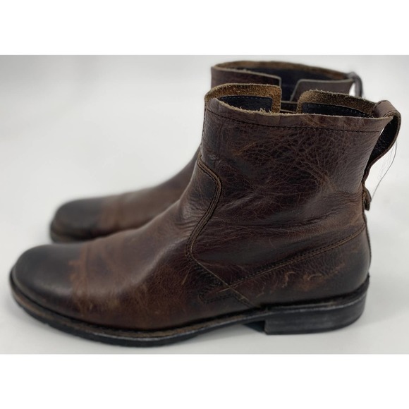 John Varvatos Star USA Driggs Zip Brown Leather Ankle Chelsea Boot SZ 9 EUR 42.5 - Picture 4 of 9